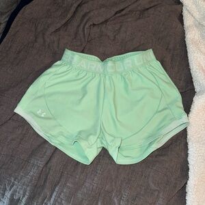 Under Armour Green Athletic Shorts Lightweight Elastic Waist, XS